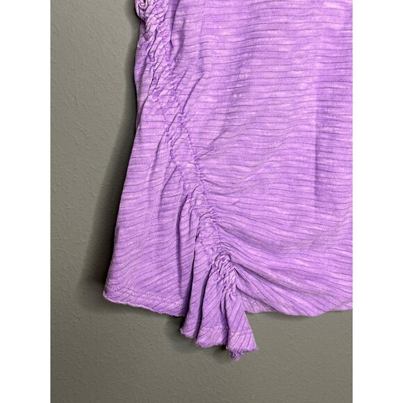 Pilcro Anthropologie Women's XS Purple Stipe Scrunch Tank Sleeveless - Picture 3 of 8